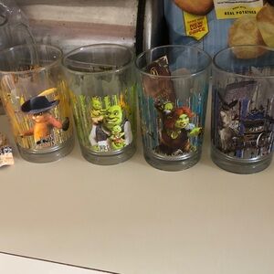 Shrek Character Glasses Set - Four Collectible Tumblers